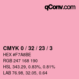 Color code: CMYK 0 / 32 / 23 / 3 | qconv.com