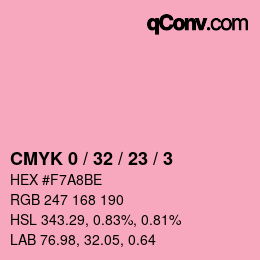 Color code: CMYK 0 / 32 / 23 / 3 | qconv.com