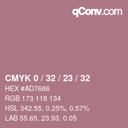 颜色代码: CMYK 0 / 32 / 23 / 32 | qconv.com