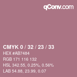 Color code: CMYK 0 / 32 / 23 / 33 | qconv.com