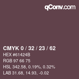颜色代码: CMYK 0 / 32 / 23 / 62 | qconv.com