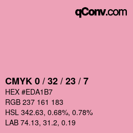 カラーコード: CMYK 0 / 32 / 23 / 7 | qconv.com