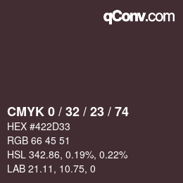 Color code: CMYK 0 / 32 / 23 / 74 | qconv.com