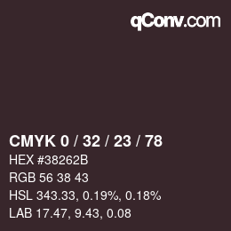 Color code: CMYK 0 / 32 / 23 / 78 | qconv.com