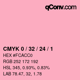カラーコード: CMYK 0 / 32 / 24 / 1 | qconv.com