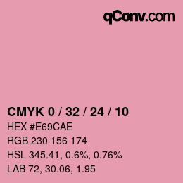 カラーコード: CMYK 0 / 32 / 24 / 10 | qconv.com