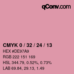 カラーコード: CMYK 0 / 32 / 24 / 13 | qconv.com
