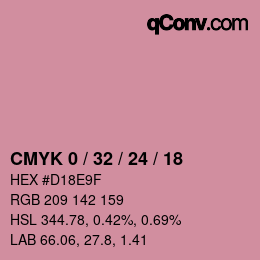 カラーコード: CMYK 0 / 32 / 24 / 18 | qconv.com