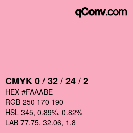 カラーコード: CMYK 0 / 32 / 24 / 2 | qconv.com