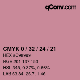 カラーコード: CMYK 0 / 32 / 24 / 21 | qconv.com