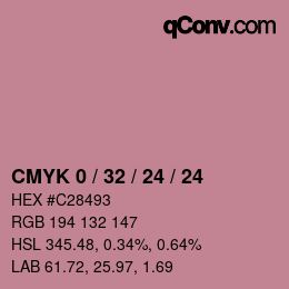 カラーコード: CMYK 0 / 32 / 24 / 24 | qconv.com