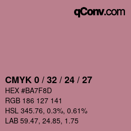 カラーコード: CMYK 0 / 32 / 24 / 27 | qconv.com