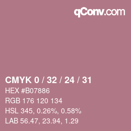 カラーコード: CMYK 0 / 32 / 24 / 31 | qconv.com