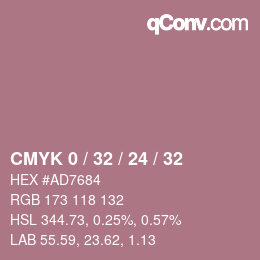 颜色代码: CMYK 0 / 32 / 24 / 32 | qconv.com