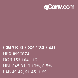 カラーコード: CMYK 0 / 32 / 24 / 40 | qconv.com