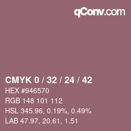 カラーコード: CMYK 0 / 32 / 24 / 42 | qconv.com