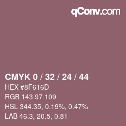 カラーコード: CMYK 0 / 32 / 24 / 44 | qconv.com