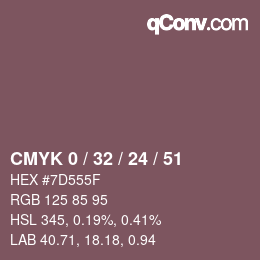 カラーコード: CMYK 0 / 32 / 24 / 51 | qconv.com