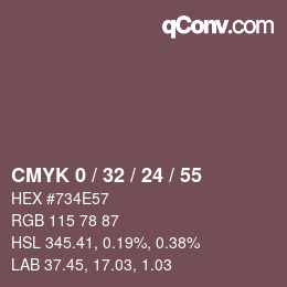 カラーコード: CMYK 0 / 32 / 24 / 55 | qconv.com