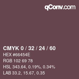 カラーコード: CMYK 0 / 32 / 24 / 60 | qconv.com