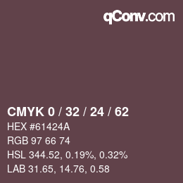 カラーコード: CMYK 0 / 32 / 24 / 62 | qconv.com