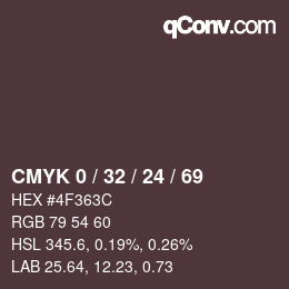Color code: CMYK 0 / 32 / 24 / 69 | qconv.com