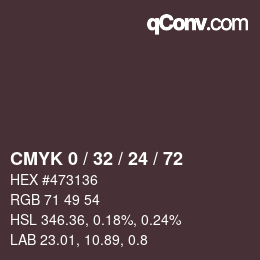 Color code: CMYK 0 / 32 / 24 / 72 | qconv.com