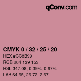Color code: CMYK 0 / 32 / 25 / 20 | qconv.com