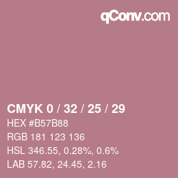 カラーコード: CMYK 0 / 32 / 25 / 29 | qconv.com