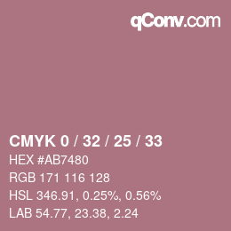 Color code: CMYK 0 / 32 / 25 / 33 | qconv.com