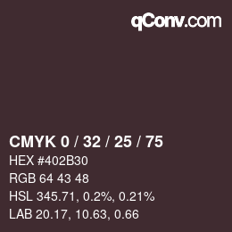 Color code: CMYK 0 / 32 / 25 / 75 | qconv.com