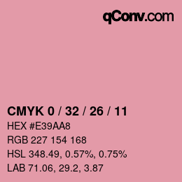 カラーコード: CMYK 0 / 32 / 26 / 11 | qconv.com