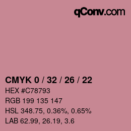 Color code: CMYK 0 / 32 / 26 / 22 | qconv.com