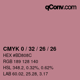 Color code: CMYK 0 / 32 / 26 / 26 | qconv.com