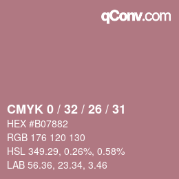 カラーコード: CMYK 0 / 32 / 26 / 31 | qconv.com