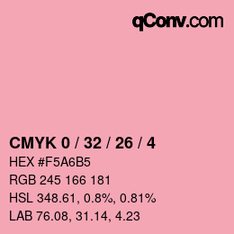 カラーコード: CMYK 0 / 32 / 26 / 4 | qconv.com