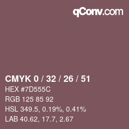 Color code: CMYK 0 / 32 / 26 / 51 | qconv.com