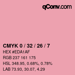 カラーコード: CMYK 0 / 32 / 26 / 7 | qconv.com