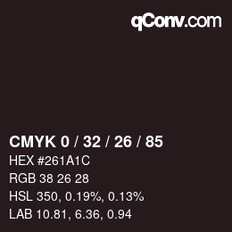 Color code: CMYK 0 / 32 / 26 / 85 | qconv.com