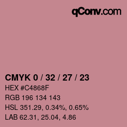 Color code: CMYK 0 / 32 / 27 / 23 | qconv.com