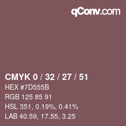 Color code: CMYK 0 / 32 / 27 / 51 | qconv.com