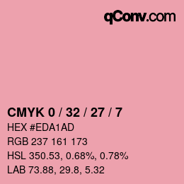 カラーコード: CMYK 0 / 32 / 27 / 7 | qconv.com