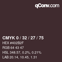 カラーコード: CMYK 0 / 32 / 27 / 75 | qconv.com