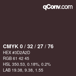 カラーコード: CMYK 0 / 32 / 27 / 76 | qconv.com