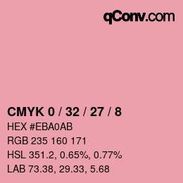 颜色代码: CMYK 0 / 32 / 27 / 8 | qconv.com