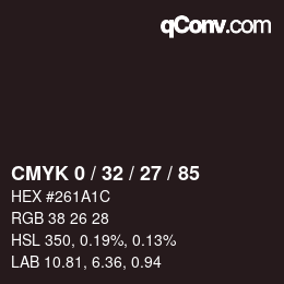 Color code: CMYK 0 / 32 / 27 / 85 | qconv.com