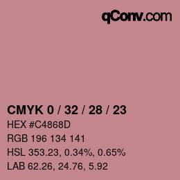 Color code: CMYK 0 / 32 / 28 / 23 | qconv.com