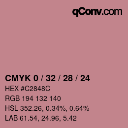 颜色代码: CMYK 0 / 32 / 28 / 24 | qconv.com