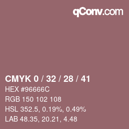 Color code: CMYK 0 / 32 / 28 / 41 | qconv.com
