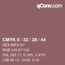 Color code: CMYK 0 / 32 / 28 / 44 | qconv.com